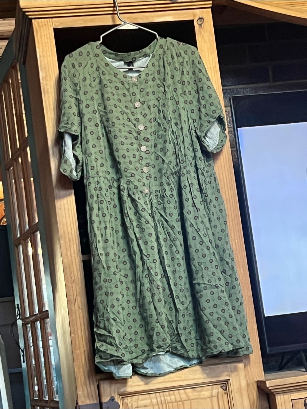 torrid Olive Green Short-Sleeve Button Midi Dress